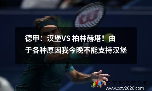 德甲：汉堡VS 柏林赫塔！由于各种原因我今晚不能支持汉堡