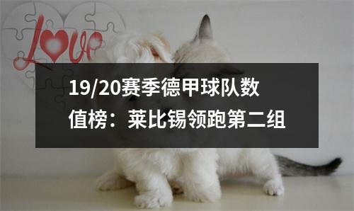 19/20赛季德甲球队数值榜：莱比锡领跑第二组