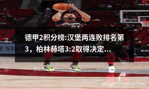 德甲2积分榜:汉堡两连败排名第3，柏林赫塔3:2取得决定性胜利，沙尔克1:3进入降级区