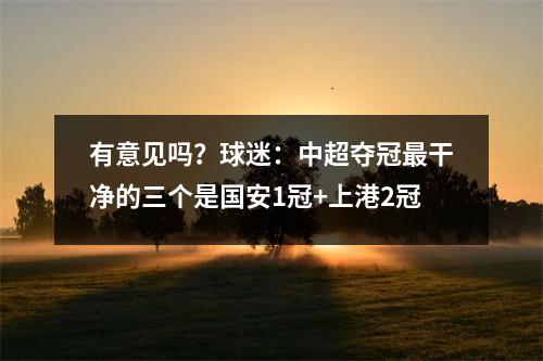 有意见吗？球迷：中超夺冠最干净的三个是国安1冠+上港2冠