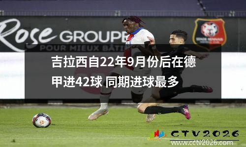 吉拉西自22年9月份后在德甲进42球 同期进球最多