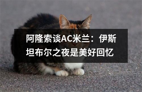阿隆索谈AC米兰：伊斯坦布尔之夜是美好回忆