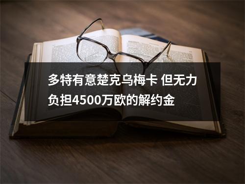 多特有意楚克乌梅卡 但无力负担4500万欧的解约金