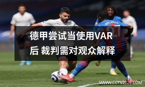 德甲尝试当使用VAR后 裁判需对观众解释