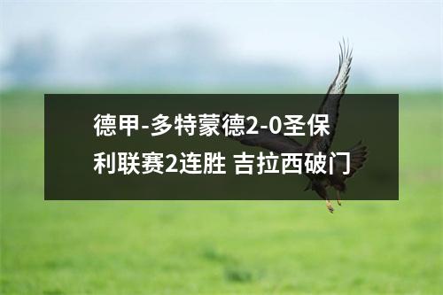 德甲-多特蒙德2-0圣保利联赛2连胜 吉拉西破门