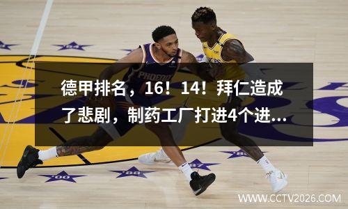 德甲排名，16！14！拜仁造成了悲剧，制药工厂打进4个进球，红牛很沮丧！