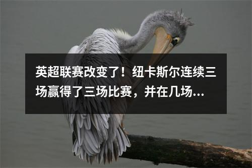 英超联赛改变了！纽卡斯尔连续三场赢得了三场比赛，并在几场比赛中以1分领先，莱斯特城被降级，曼城处于危险之中