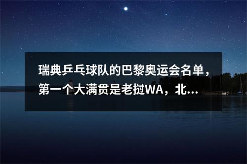 瑞典乒乓球队的巴黎奥运会名单，第一个大满贯是老挝WA，北欧强力队的目标
