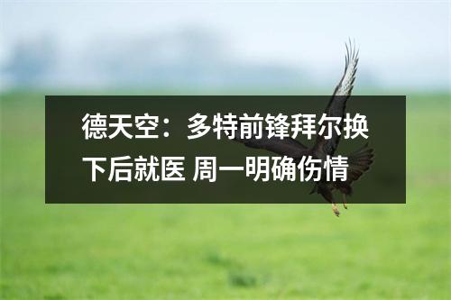 德天空：多特前锋拜尔换下后就医 周一明确伤情