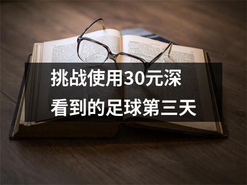 挑战使用30元深看到的足球第三天