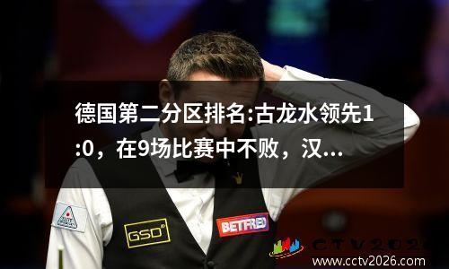 德国第二分区排名:古龙水领先1:0，在9场比赛中不败，汉堡赢得5:0，排名第三，沙尔克4:1