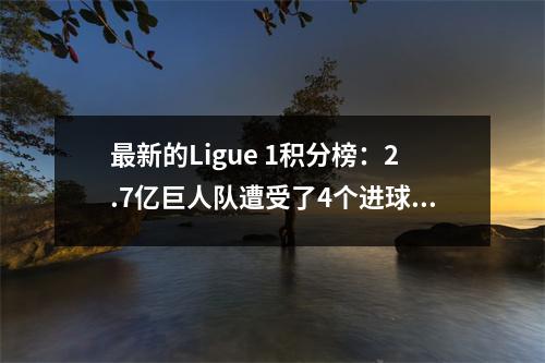 最新的Ligue 1积分榜：2.7亿巨人队遭受了4个进球。巴黎击败了坚强的球队，排名榜首