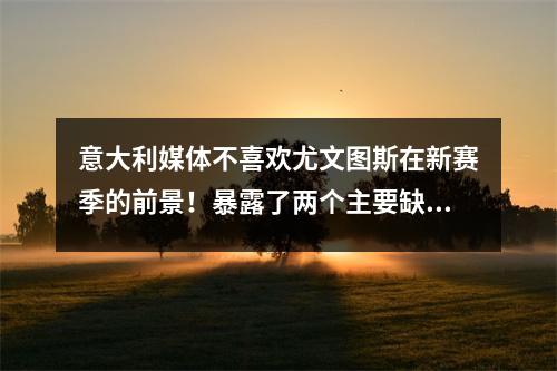 意大利媒体不喜欢尤文图斯在新赛季的前景！暴露了两个主要缺陷，复兴之路被遮蔽