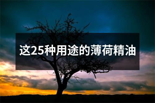 这25种用途的薄荷精油