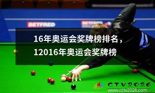 16年奥运会奖牌榜排名，12016年奥运会奖牌榜