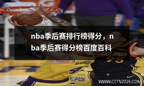 nba季后赛排行榜得分，nba季后赛得分榜百度百科
