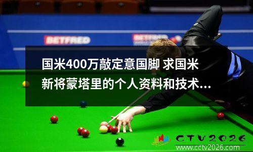 国米400万敲定意国脚 求国米新将蒙塔里的个人资料和技术特点!!!