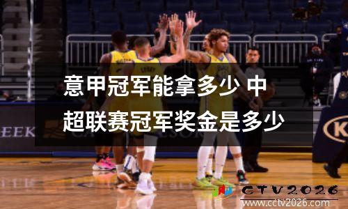 意甲冠军能拿多少 中超联赛冠军奖金是多少