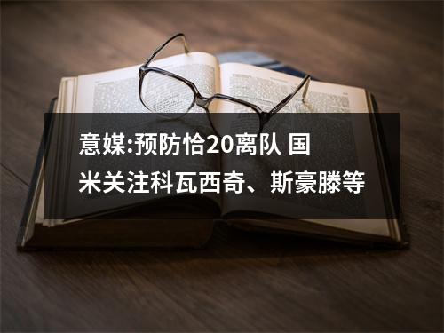 意媒:预防恰20离队 国米关注科瓦西奇、斯豪滕等