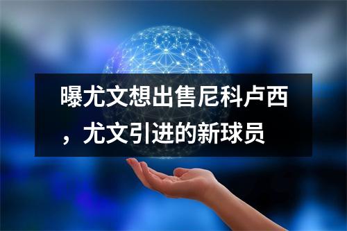 曝尤文想出售尼科卢西，尤文引进的新球员