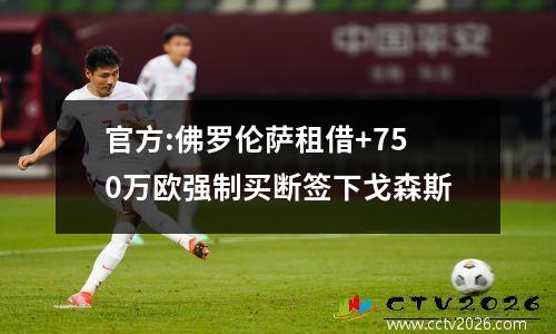 官方:佛罗伦萨租借+750万欧强制买断签下戈森斯