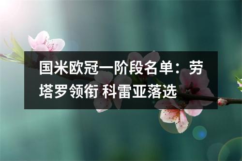 国米欧冠一阶段名单：劳塔罗领衔 科雷亚落选