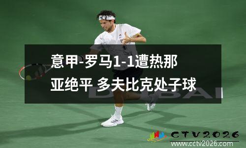 意甲-罗马1-1遭热那亚绝平 多夫比克处子球
