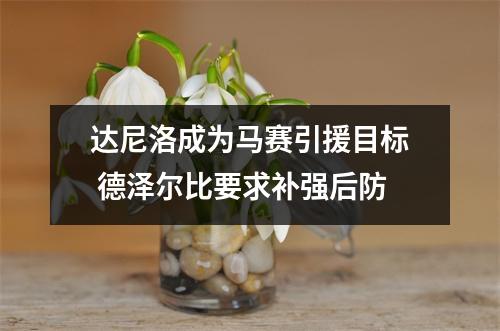 达尼洛成为马赛引援目标 德泽尔比要求补强后防