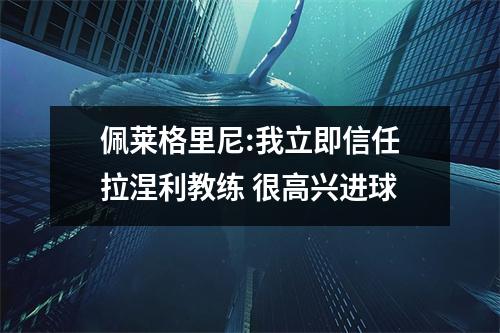 佩莱格里尼:我立即信任拉涅利教练 很高兴进球