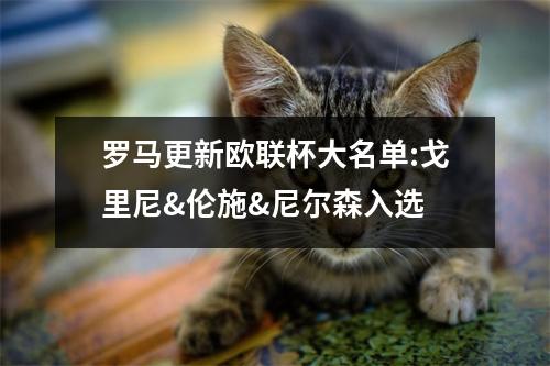 罗马更新欧联杯大名单:戈里尼&伦施&尼尔森入选