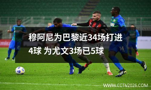 穆阿尼为巴黎近34场打进4球 为尤文3场已5球