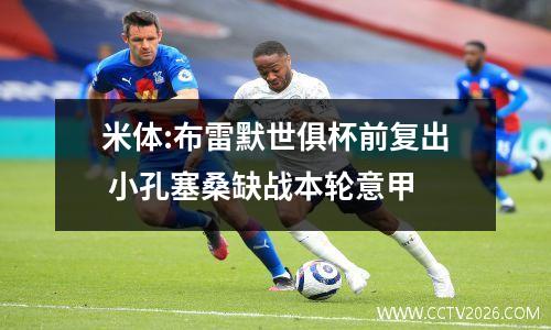 米体:布雷默世俱杯前复出 小孔塞桑缺战本轮意甲