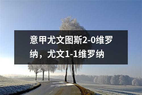 意甲尤文图斯2-0维罗纳，尤文1-1维罗纳
