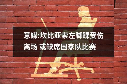 意媒:坎比亚索左脚踝受伤离场 或缺席国家队比赛