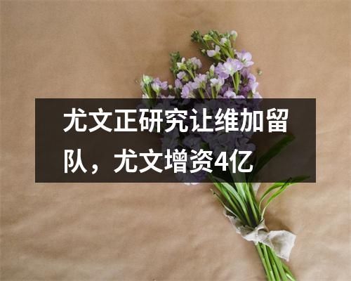 尤文正研究让维加留队，尤文增资4亿