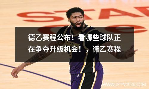 德乙赛程公布！看哪些球队正在争夺升级机会！，徳乙赛程