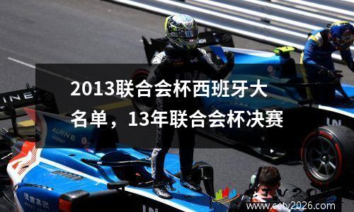 2013联合会杯西班牙大名单，13年联合会杯决赛
