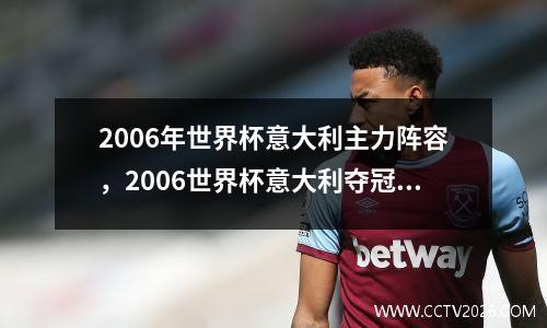 2006年世界杯意大利主力阵容，2006世界杯意大利夺冠主力阵容