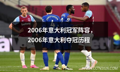 2006年意大利冠军阵容，2006年意大利夺冠历程