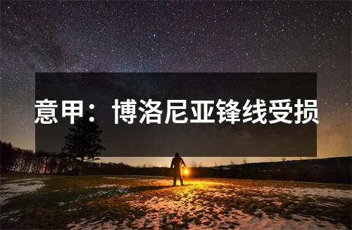意甲：博洛尼亚锋线受损