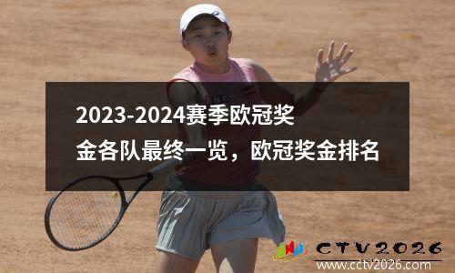 2023-2024赛季欧冠奖金各队最终一览，欧冠奖金排名