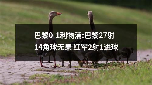 巴黎0-1利物浦:巴黎27射14角球无果 红军2射1进球