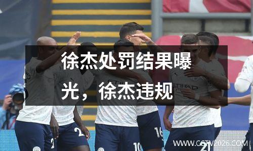 徐杰处罚结果曝光，徐杰违规
