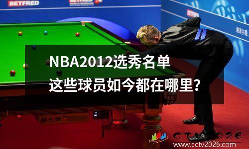 NBA2012选秀名单这些球员如今都在哪里？