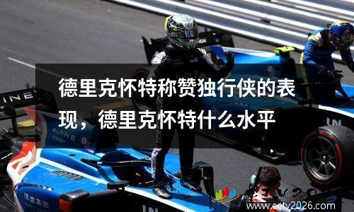 德里克怀特称赞独行侠的表现，德里克怀特什么水平