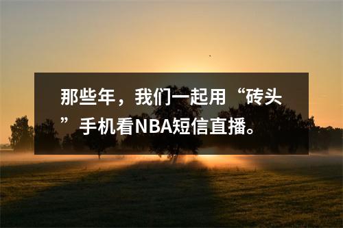 那些年，我们一起用“砖头”手机看NBA短信直播。