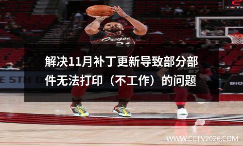 解决11月补丁更新导致部分部件无法打印（不工作）的问题