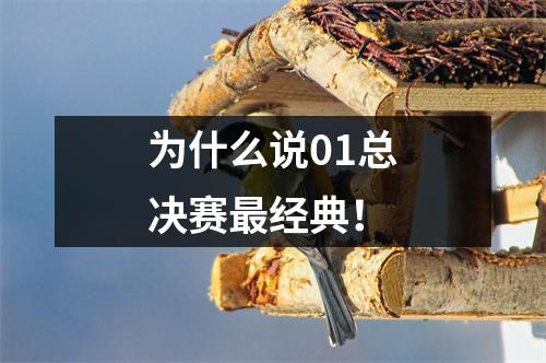为什么说01总决赛最经典！