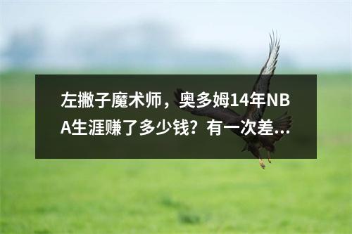 左撇子魔术师，奥多姆14年NBA生涯赚了多少钱？有一次差点死掉
