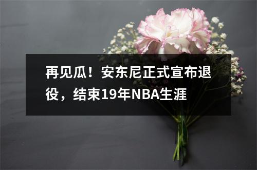 再见瓜！安东尼正式宣布退役，结束19年NBA生涯